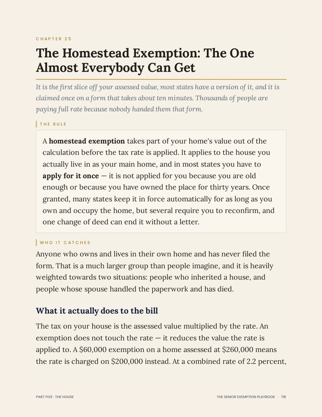 Page 118 of The Senior Exemption Playbook: for every senior, the property tax form most people were never handed.